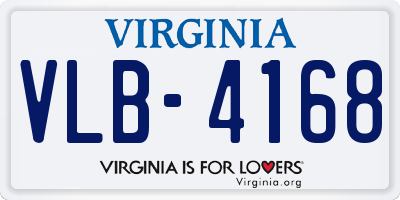 VA license plate VLB4168