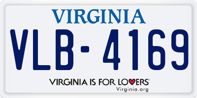VA license plate VLB4169