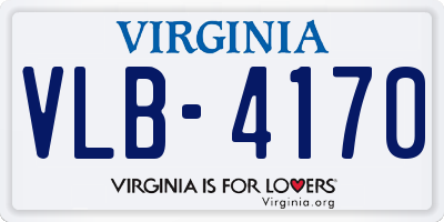 VA license plate VLB4170