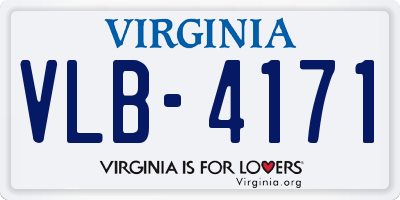 VA license plate VLB4171