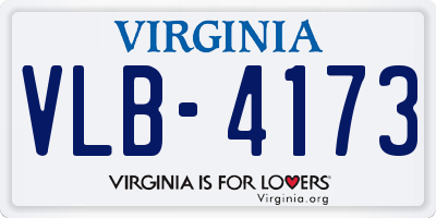 VA license plate VLB4173