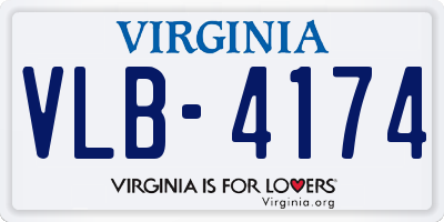 VA license plate VLB4174