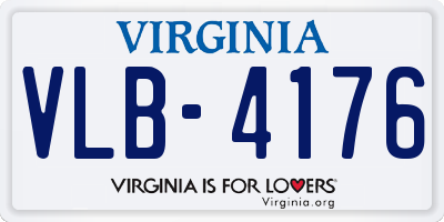 VA license plate VLB4176