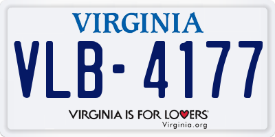 VA license plate VLB4177