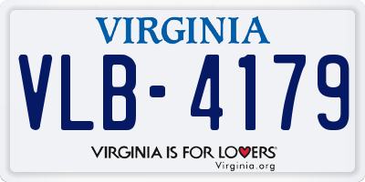 VA license plate VLB4179