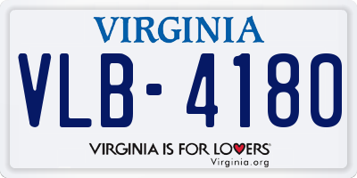 VA license plate VLB4180