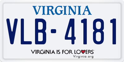 VA license plate VLB4181