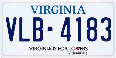 VA license plate VLB4183