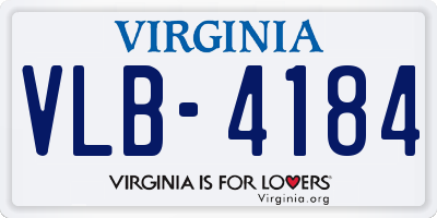 VA license plate VLB4184