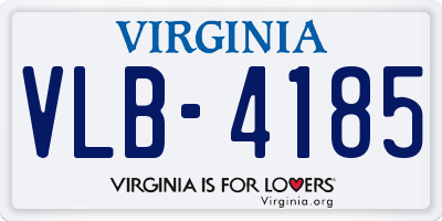 VA license plate VLB4185