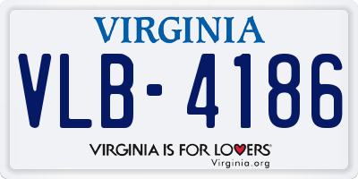 VA license plate VLB4186