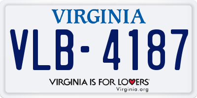 VA license plate VLB4187