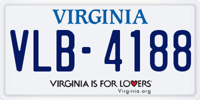 VA license plate VLB4188