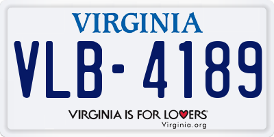 VA license plate VLB4189