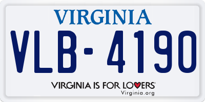 VA license plate VLB4190