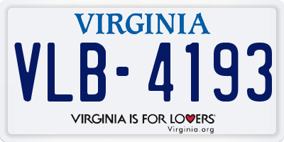 VA license plate VLB4193