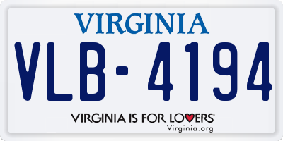 VA license plate VLB4194