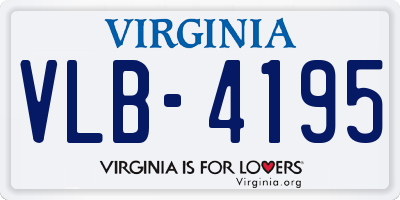 VA license plate VLB4195