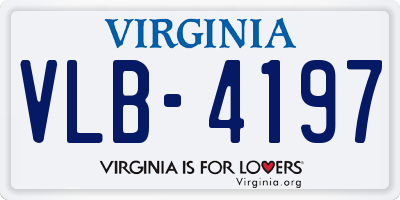 VA license plate VLB4197