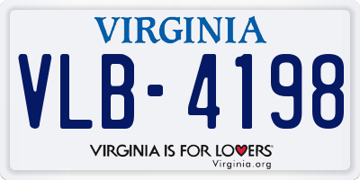 VA license plate VLB4198