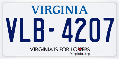 VA license plate VLB4207