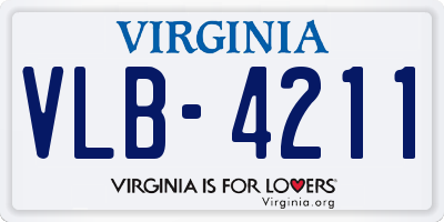 VA license plate VLB4211