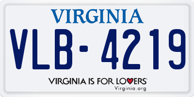 VA license plate VLB4219