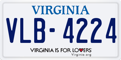 VA license plate VLB4224