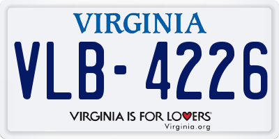 VA license plate VLB4226