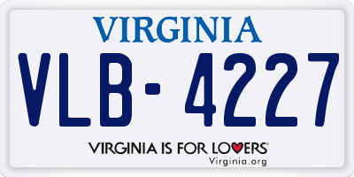 VA license plate VLB4227