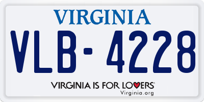 VA license plate VLB4228