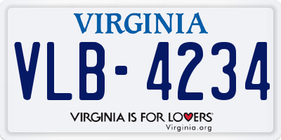 VA license plate VLB4234