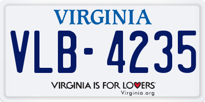 VA license plate VLB4235