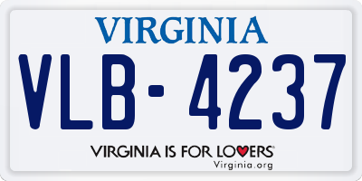 VA license plate VLB4237