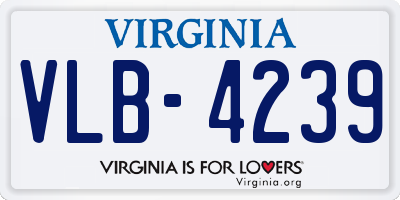 VA license plate VLB4239
