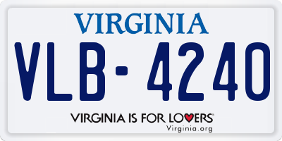 VA license plate VLB4240