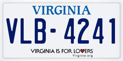 VA license plate VLB4241