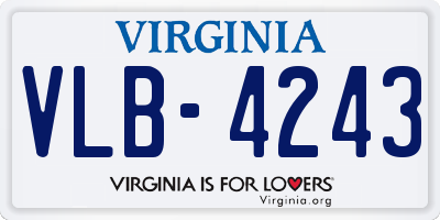 VA license plate VLB4243