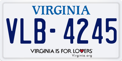 VA license plate VLB4245