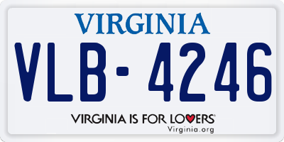 VA license plate VLB4246