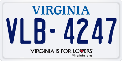 VA license plate VLB4247