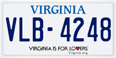 VA license plate VLB4248