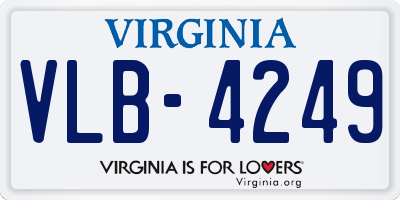 VA license plate VLB4249