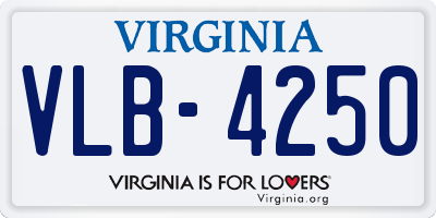 VA license plate VLB4250