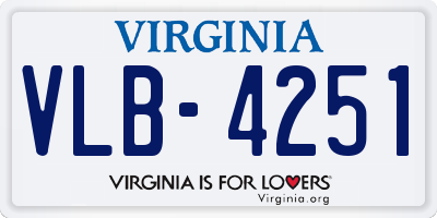 VA license plate VLB4251
