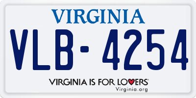 VA license plate VLB4254