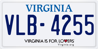 VA license plate VLB4255