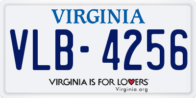 VA license plate VLB4256