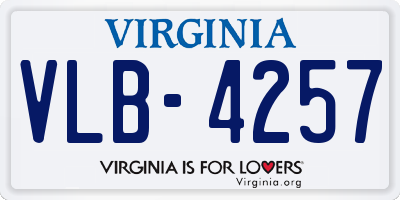 VA license plate VLB4257
