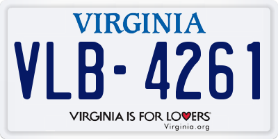 VA license plate VLB4261